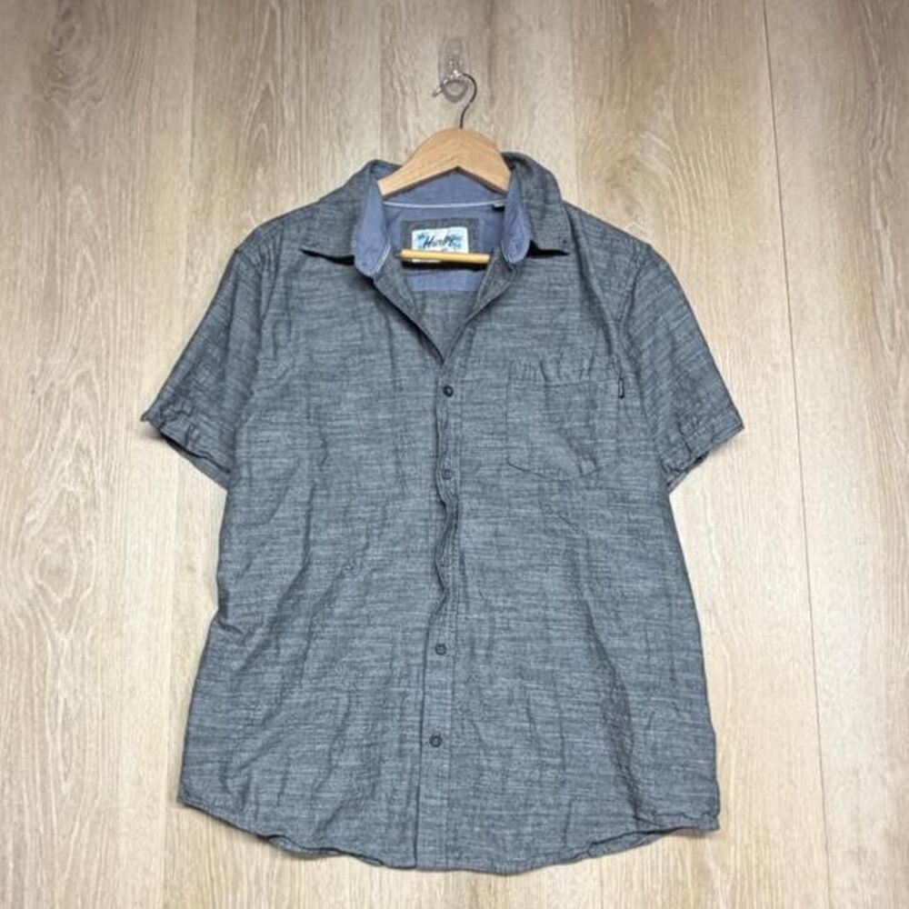 Hurley Men's Grey and Blue Shirt